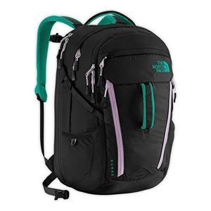 THE North Face, Surge Backpack, Black, Teal, Pink